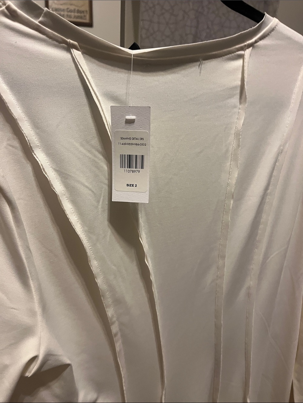 Fashion to Figure Long Sleeve Ivory Seaming Detail Dress - Picture 5 of 5